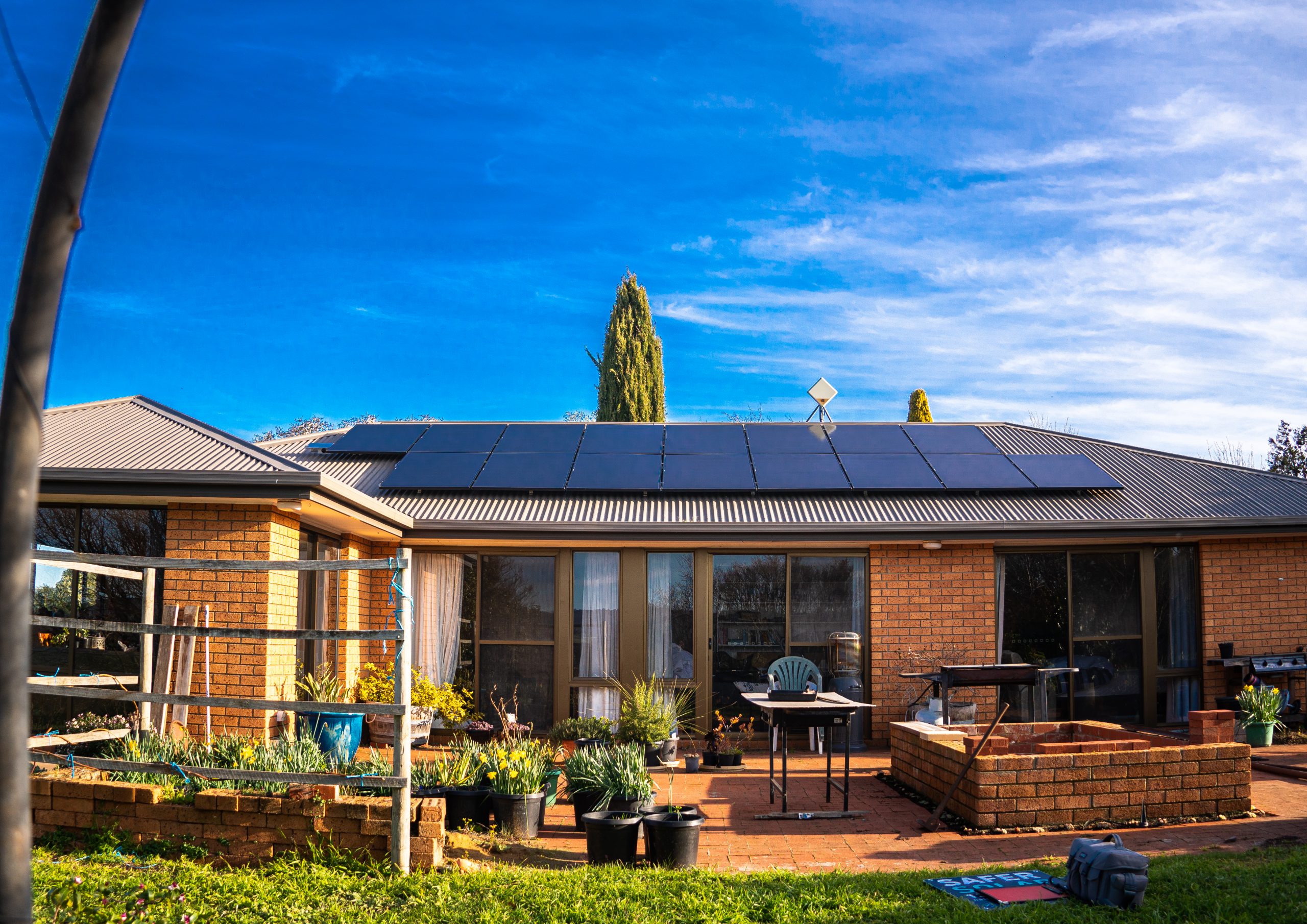 Long strip of solar panels